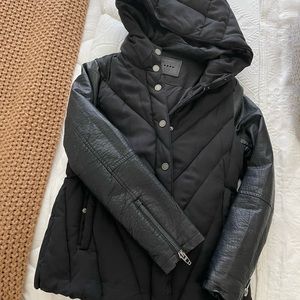 Blank NYC EUC Black Hooded Parka Jacket | Size Small |